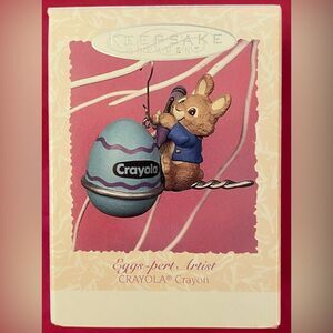 Easter Hallmark Keepsake Ornament 1997 Eggs-pert Artist Crayola Crayon Bunny Egg